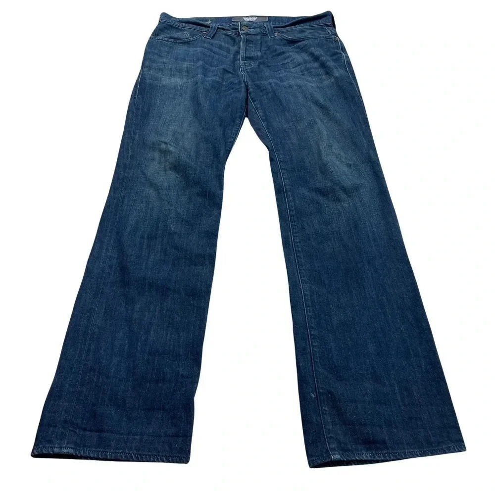 Rock & Republic Boot Embellished Pocket Jeans • 36 • Button Fly • Teal stitching